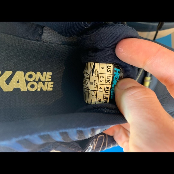 HOKA One One W Bondi 6 Mood Blue Yellow Sz 8 - Picture 8 of 8